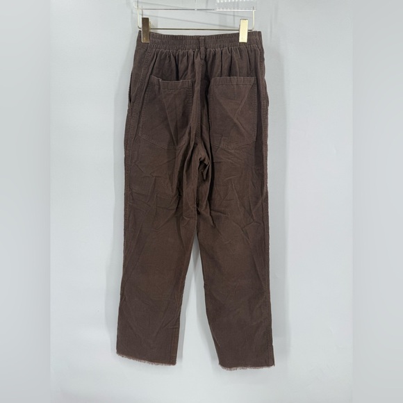 Little lies brown corduroy wide leg pants with raw hem size small‎ - Picture 2 of 6